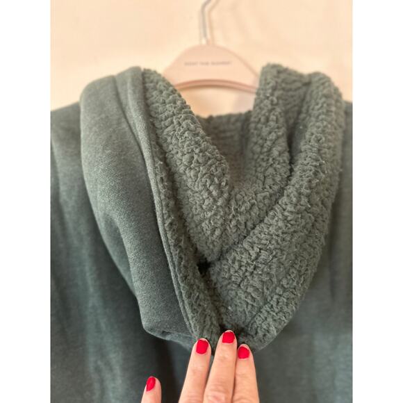 $60 Aerie Cotton Blend Fleece Zip Up Sweatshirt Hoodie Sze Medium Sage Green NWT - Picture 13 of 13